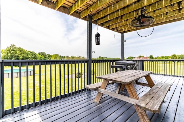 198 SE 455th Rd, Warrensburg, MO 64093 - deck with grilling area, a yard, and outdoor dining area