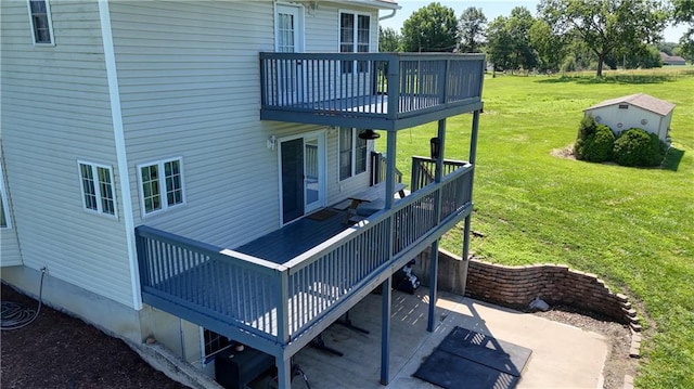 198 SE 455th Rd, Warrensburg, MO 64093 - wooden terrace featuring a patio and a yard