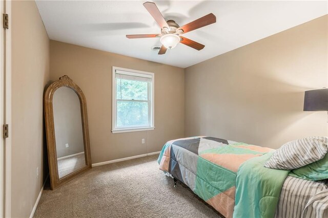 617 Butternut Ln, Liberty, MO 64068 - bedroom featuring carpet and a ceiling fan