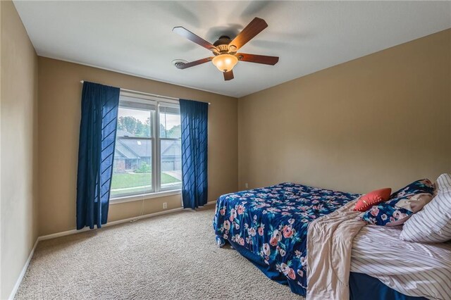 617 Butternut Ln, Liberty, MO 64068 - bedroom featuring carpet flooring and ceiling fan