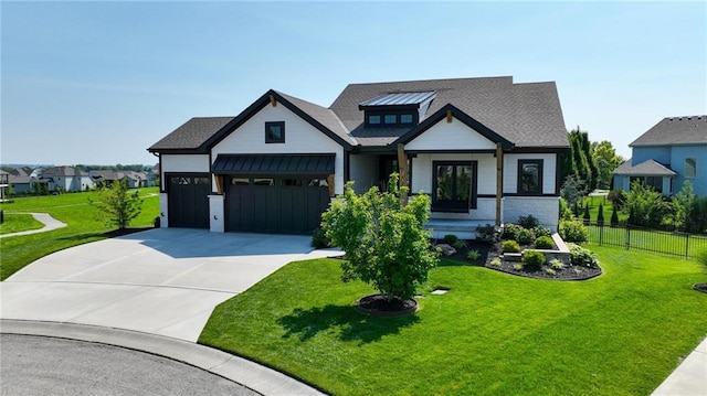 17316 Noland St, Overland Park, KS 66221 - modern farmhouse style home with concrete driveway and an attached garage
