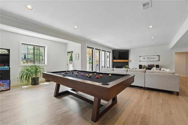 17316 Noland St, Overland Park, KS 66221 - game room featuring pool table, recessed lighting, and light wood-style flooring