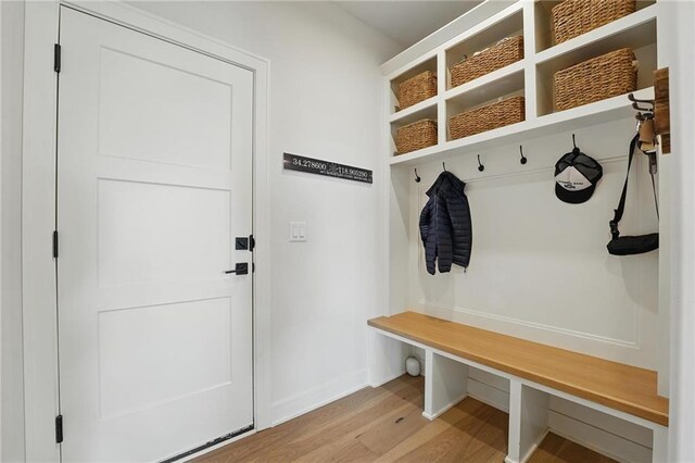 17316 Noland St, Overland Park, KS 66221 - mudroom with light wood-type flooring and baseboards