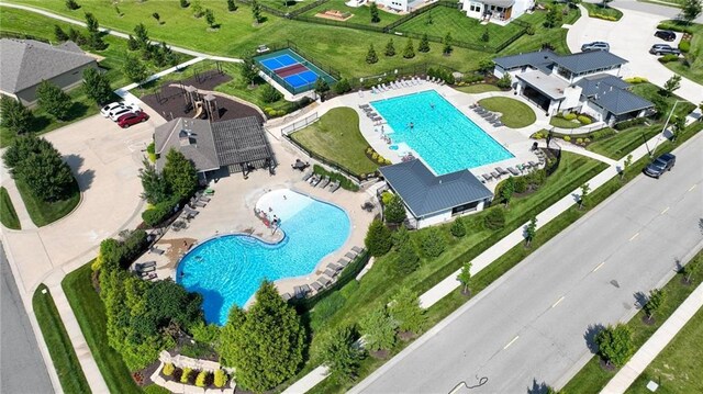 17316 Noland St, Overland Park, KS 66221 - bird's eye view of a pool