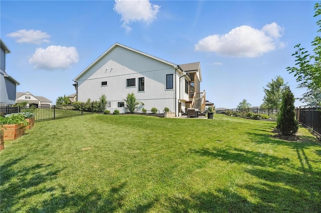 17316 Noland St, Overland Park, KS 66221 - rear view of property with a fenced backyard and stairway
