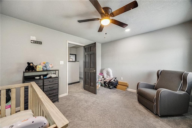 9414 Greenton Rd, Odessa, MO 64076 - bedroom featuring carpet flooring, a ceiling fan, and recessed lighting