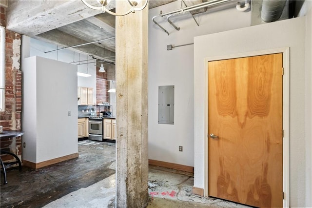321 W 7th St Unit 501, Kansas City, MO 64105 - hallway featuring electric panel and concrete floors