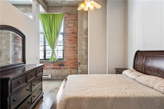 321 W 7th St Unit 501, Kansas City, MO 64105 - bedroom with brick wall