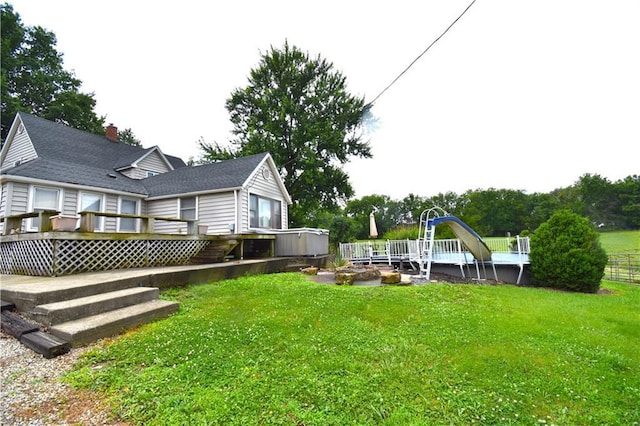 31212 E Webster Rd, Grain Valley, MO 64029 - view of yard with a deck