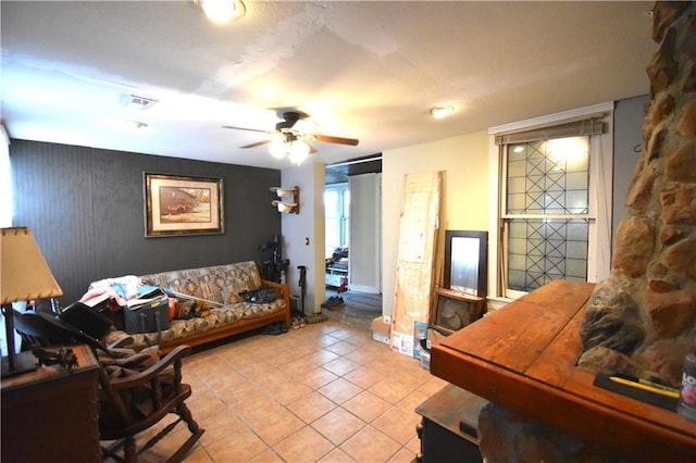 31212 E Webster Rd, Grain Valley, MO 64029 - living room featuring a ceiling fan and light tile patterned floors