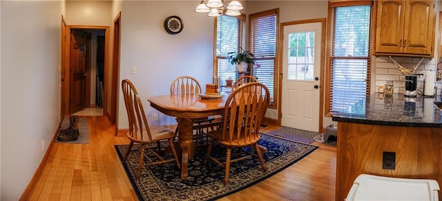 11669 S Parkwood Dr, Olathe, KS 66061 - dining area featuring light wood-style flooring and baseboards