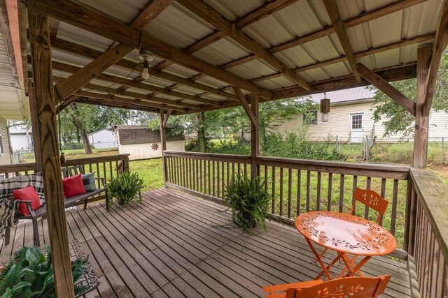 106 S Clark St, Adrian, MO 64720 - deck with an outdoor structure