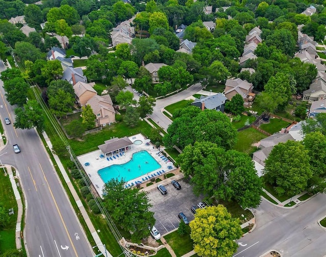 8148 Lingle Ln, Lenexa, KS 66215 - aerial view of residential area featuring a pool area