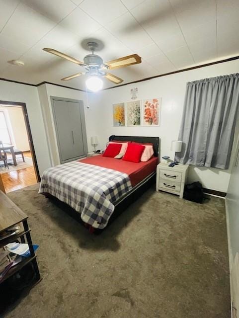 3119 Seneca St, Saint Joseph, MO 64507 - carpeted bedroom featuring ceiling fan