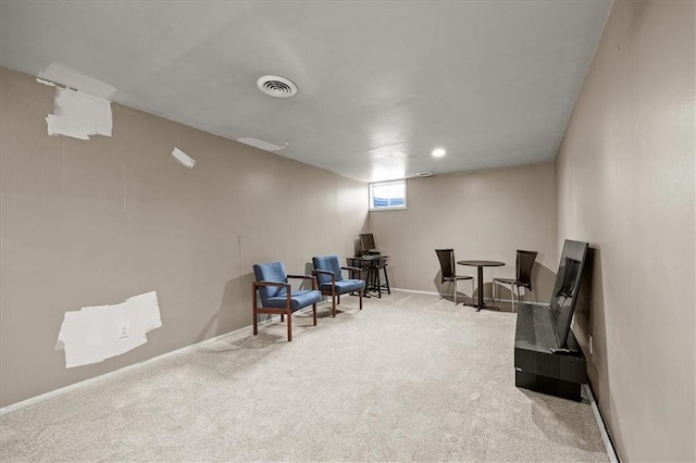 6628 Bradshaw St, Shawnee, KS 66216 - sitting room featuring carpet floors and recessed lighting