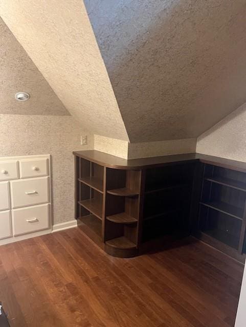 1901 NE River Ridge Rd, Saint Joseph, MO 64507 - bonus room with vaulted ceiling, dark wood-style flooring, and a textured ceiling