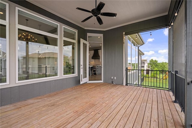 17117 Bluejacket St, Overland Park, KS 66221 - wooden deck featuring ceiling fan