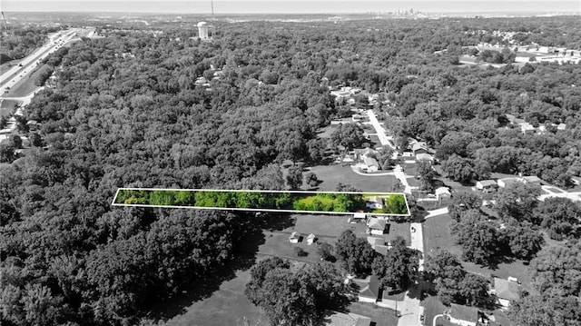 5525 NE Meadowbrook Rd, Kansas City, MO 64119 - aerial view of property's location featuring property parcel outlined