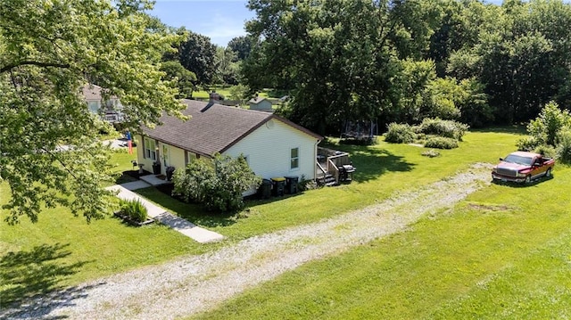 5525 NE Meadowbrook Rd, Kansas City, MO 64119 - aerial view of property and surrounding area with a tree filled landscape