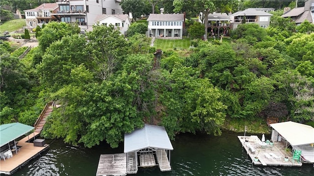 3 M St, Lake Lotawana, MO 64086 - drone / aerial view of a nearby body of water and a tree filled landscape