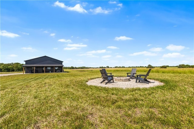 1372 N 150th Rd, Baldwin City, KS 66006 - view of green lawn with a fire pit