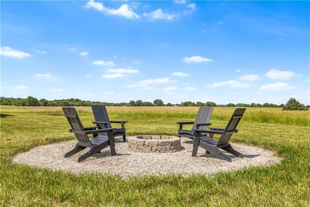 1372 N 150th Rd, Baldwin City, KS 66006 - view of home's community with a fire pit, a rural view, and a yard