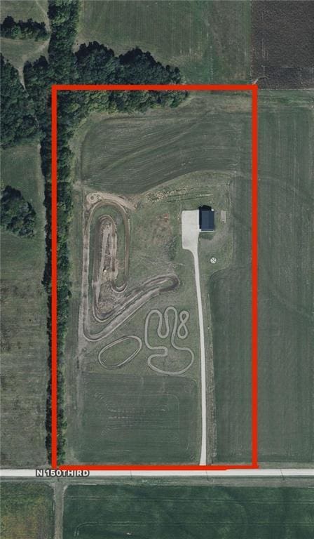 1372 N 150th Rd, Baldwin City, KS 66006 - map of property location with property parcel outlined
