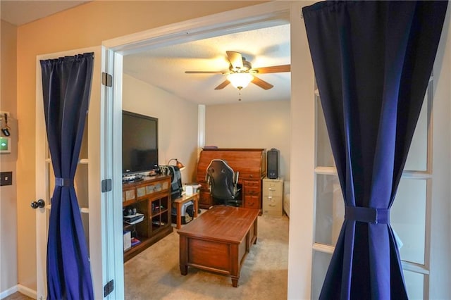 101 Shasta Daisy Dr, Smithville, MO 64089 - carpeted home office featuring ceiling fan