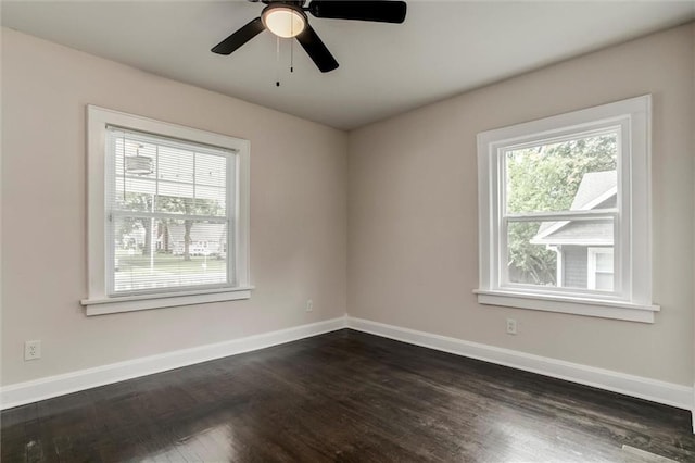 826 W 75th St, Kansas City, MO 64114 - empty room with dark wood-style flooring and ceiling fan