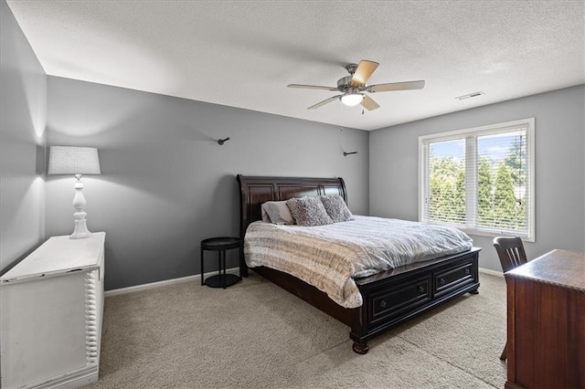 5814 Aminda St, Shawnee, KS 66226 - carpeted bedroom with a textured ceiling and ceiling fan