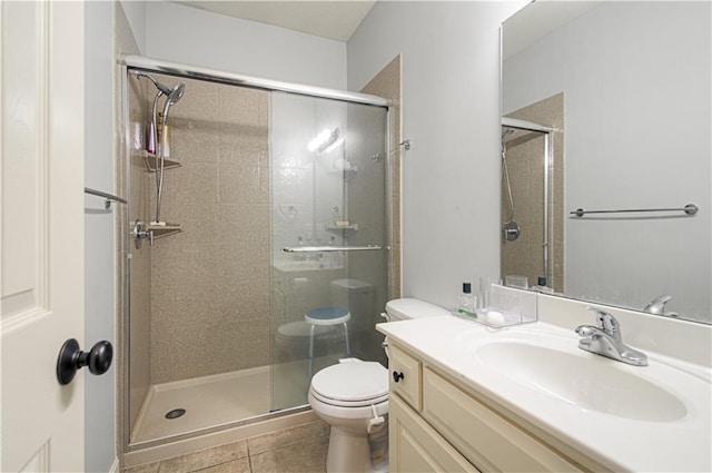 9624 N Arlington Ave, Kansas City, MO 64158 - full bath with a shower stall, vanity, and tile patterned floors
