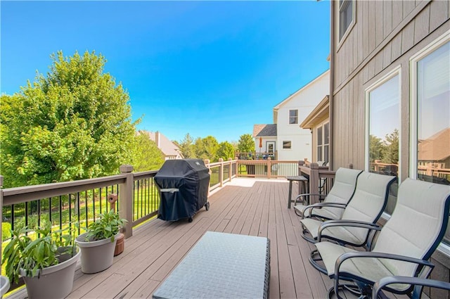 9624 N Arlington Ave, Kansas City, MO 64158 - wooden deck with area for grilling