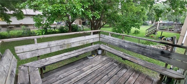 1431-33 E Penrose Ln, Olathe, KS 66062 - deck with a yard and stairs