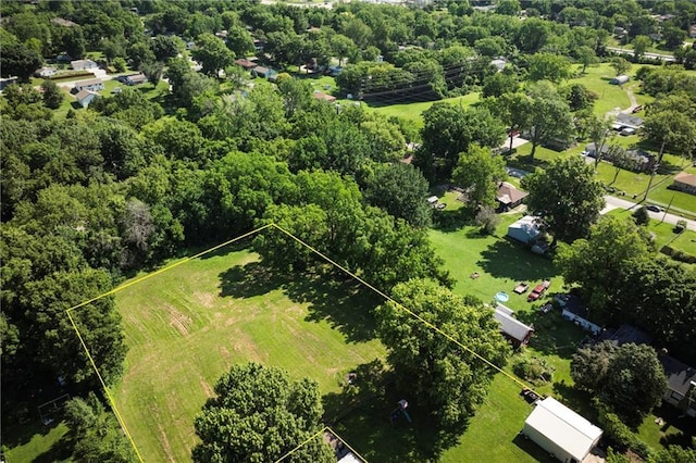 1934 E Mechanic Ave, Independence, MO 64050 - aerial view of property and surrounding area with property parcel outlined