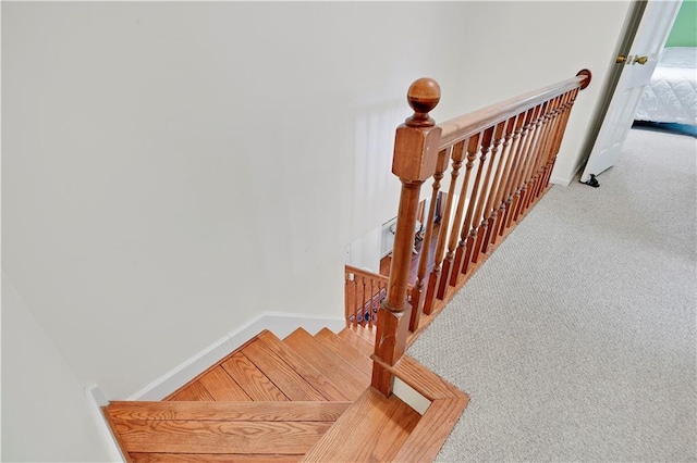 4912 W 69th St, Prairie Village, KS 66208 - stairway with carpet floors and baseboards