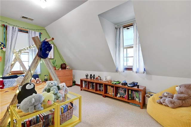 4912 W 69th St, Prairie Village, KS 66208 - playroom featuring carpet floors, healthy amount of natural light, and vaulted ceiling