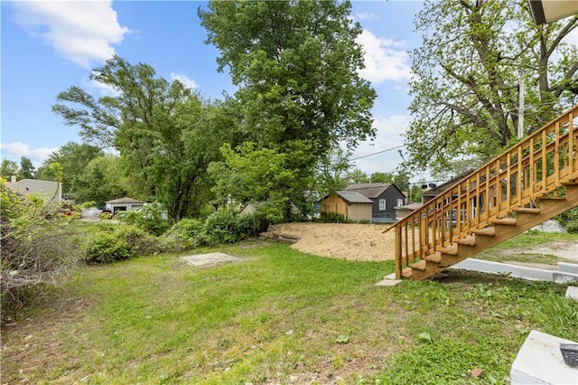 3107 N 34th St, Kansas City, KS 66104 - view of grassy yard with stairs
