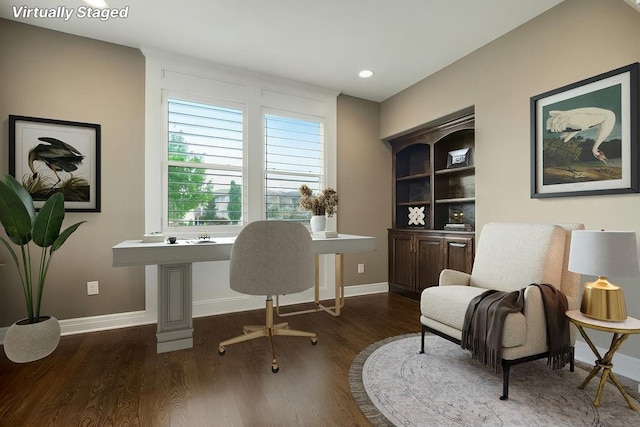 15801 Canterbury St, Overland Park, KS 66224 - office area featuring wood finished floors and recessed lighting