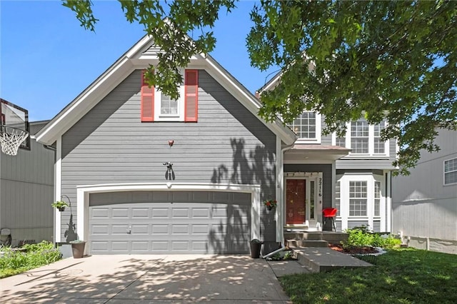 22116 W 51st St, Shawnee, KS 66226 - traditional home with concrete driveway and a garage