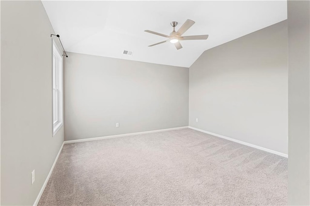 15837 El Monte St, Overland Park, KS 66224 - carpeted spare room with a ceiling fan and vaulted ceiling