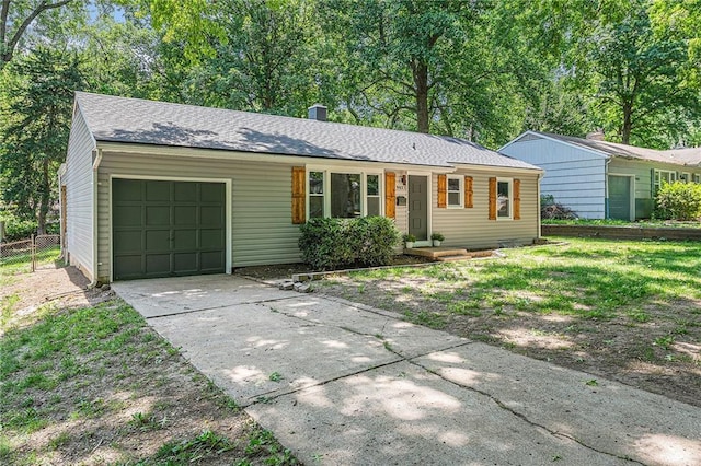 9023 E 74th Ter, Raytown, MO 64133 - single story home featuring a garage, driveway, and a shingled roof