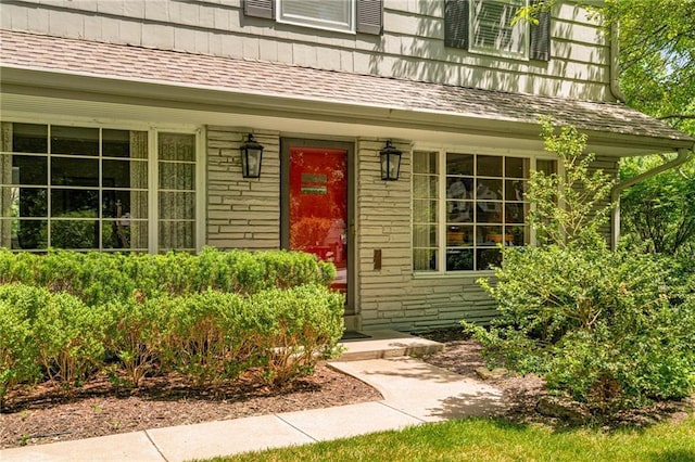 6451 Sagamore Rd, Mission Hills, KS 66208 - doorway to property with a porch and roof with shingles