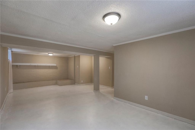 16100 E Elm St, Independence, MO 64050 - finished below grade area featuring ornamental molding and a textured ceiling