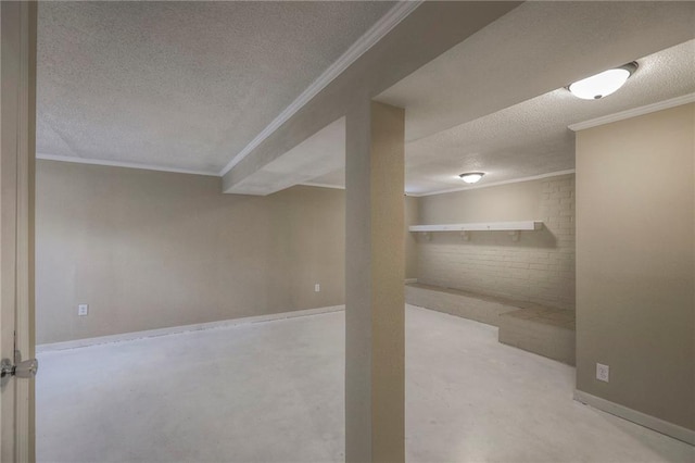 16100 E Elm St, Independence, MO 64050 - finished basement with a textured ceiling and crown molding