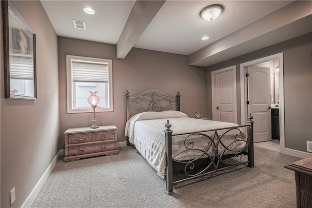 1217 Kingsland Cir, Raymore, MO 64083 - bedroom with carpet floors, beam ceiling, and recessed lighting