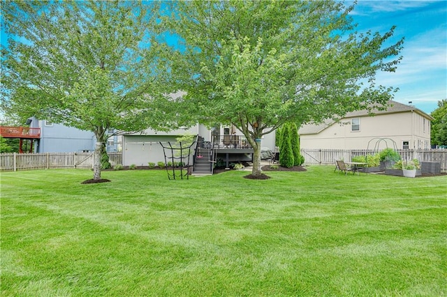 13901 W 150th Ter, Olathe, KS 66062 - fenced backyard with a deck and stairs