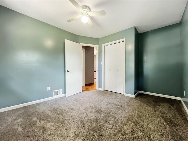 118 Fern St, Lansing, KS 66043 - unfurnished bedroom with carpet flooring, a closet, and ceiling fan