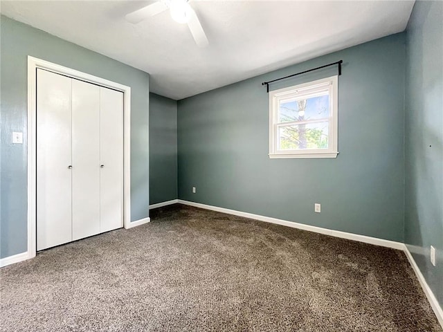 118 Fern St, Lansing, KS 66043 - unfurnished bedroom with carpet floors, a closet, and ceiling fan