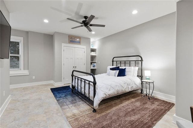 11717 S Barth Rd, Olathe, KS 66061 - bedroom with recessed lighting and a ceiling fan