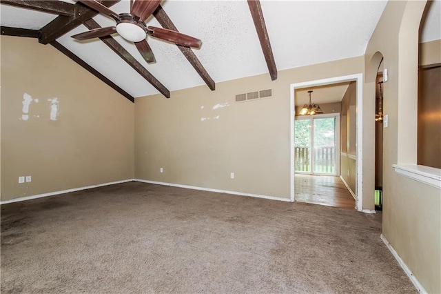 20408 E 15th Ter, Independence, MO 64056 - empty room with carpet floors, ceiling fan, and arched walkways